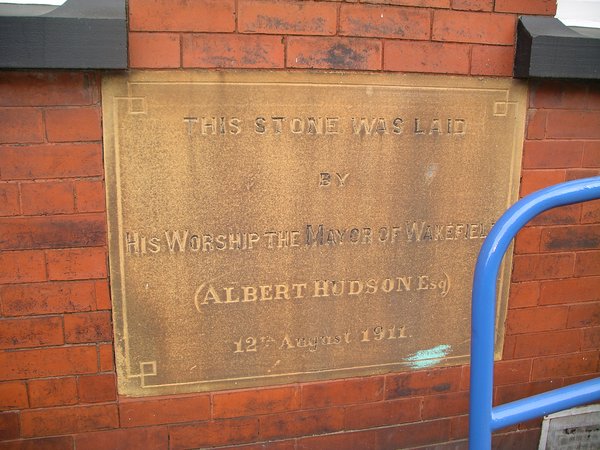 Alverthorpe WMC foundation stone, laid by the Mayor of Wakefield, 1911