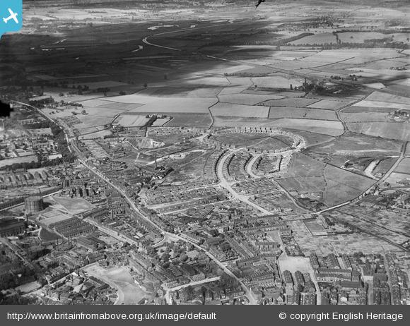 New housing estate under construction and environs, East Moor, 1932 - Britain from Above